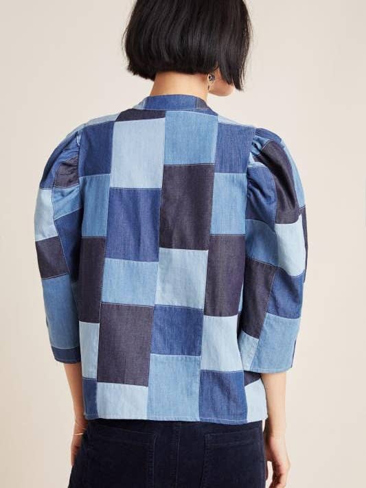 Buttondown Western Style - Denim Patchwork for wholesale on Faire1