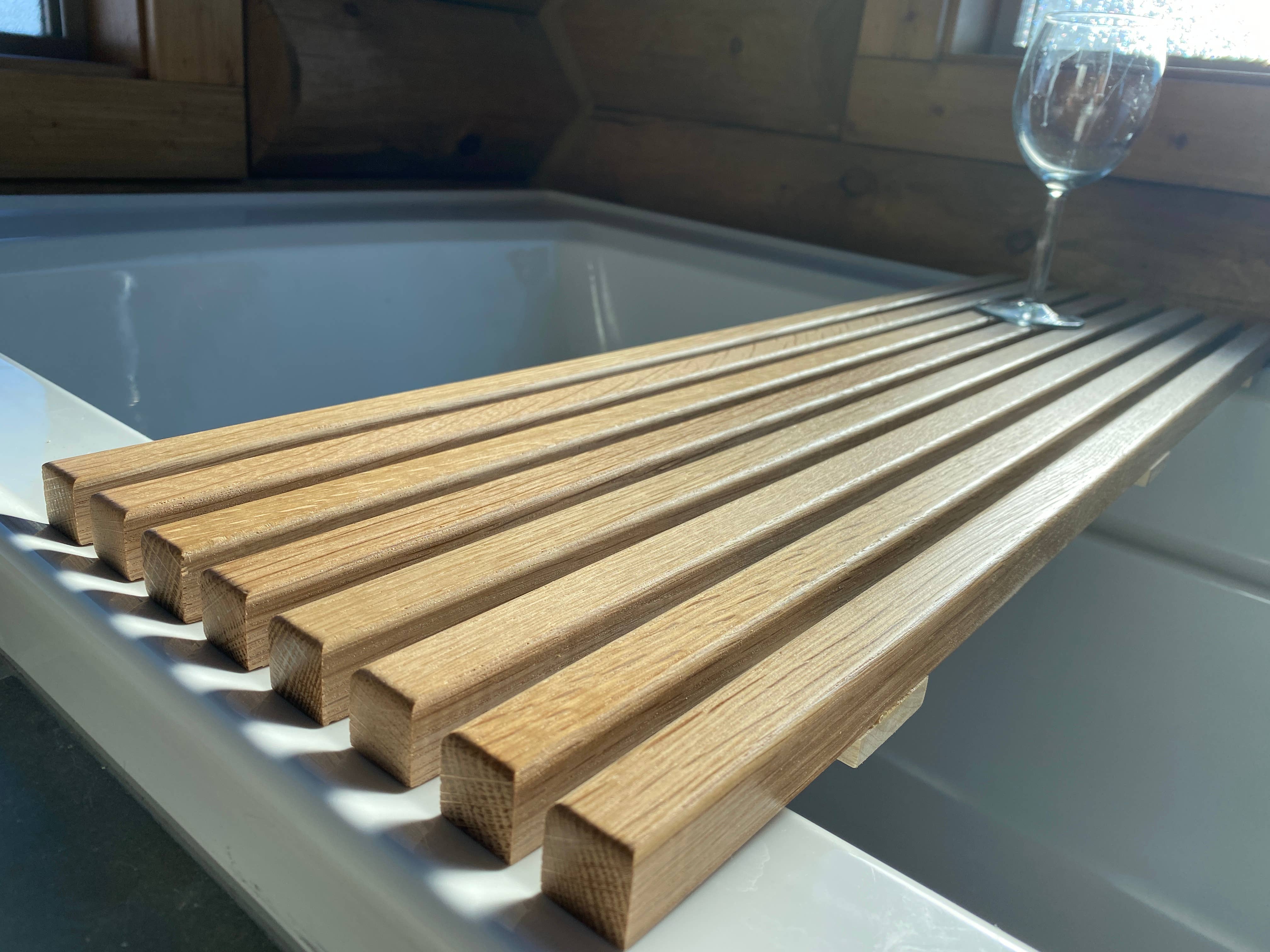 Howells Wood Products - Wholesale Bath Caddy - natural wood bath caddy/tray made of repurposed wood1