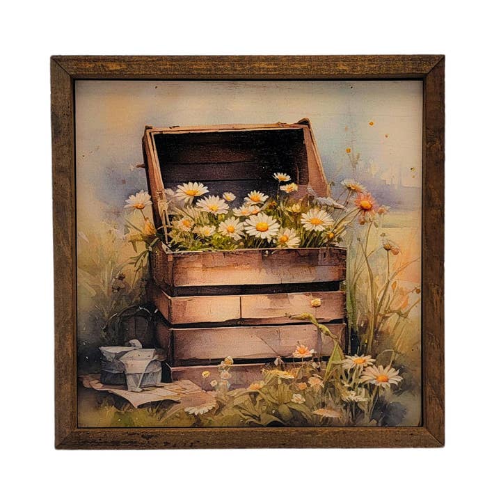 Crate Of Flowers Vintage Wall Decor Garden Decor Home Accent for wholesale by Home Accents By Driftless