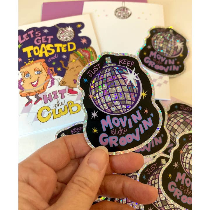 SOMETHING OF A DANDY - Wholesale Sticker - Groovy Disco Die-Cut Sticker
