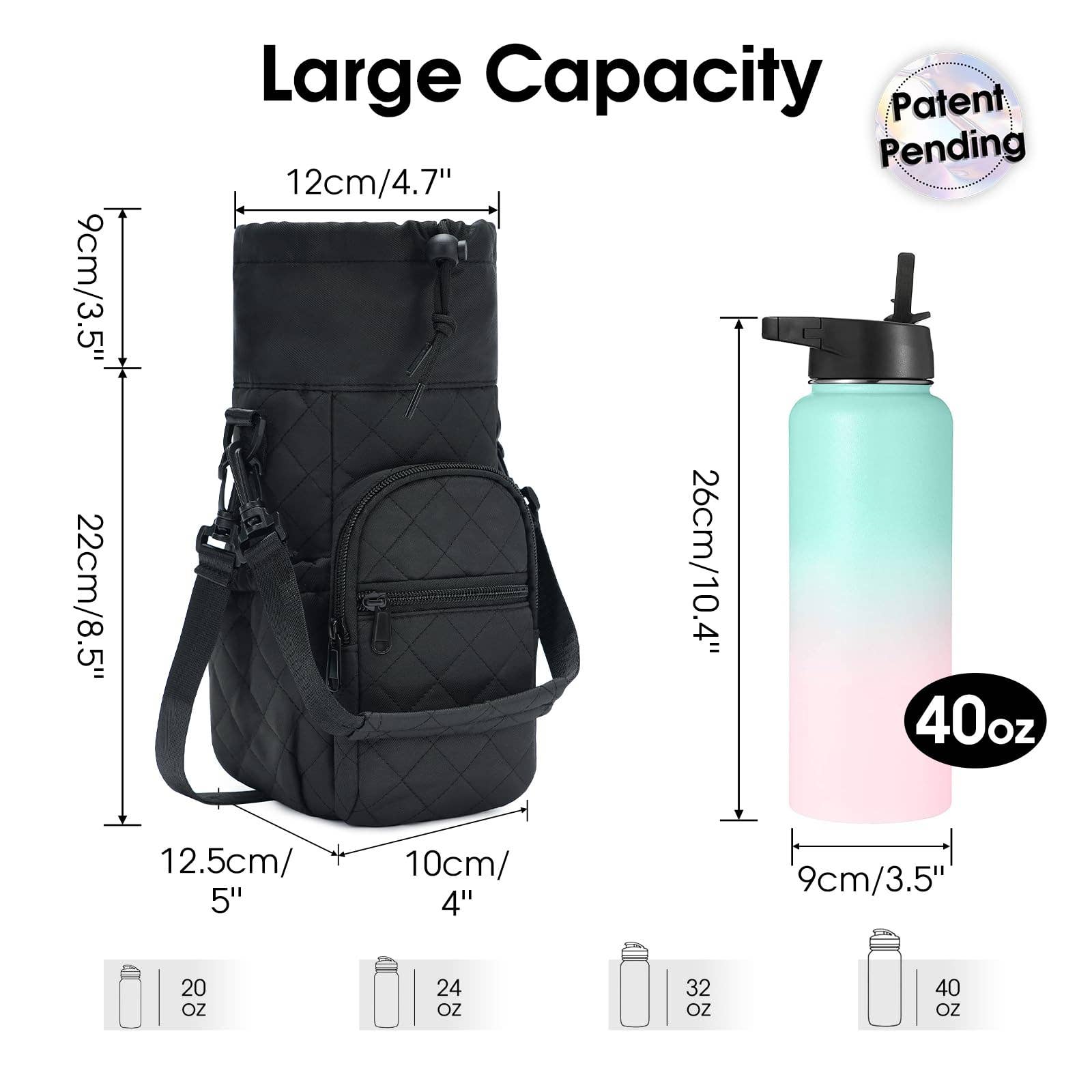 wandf - Wholesale Bottle Rack/Holder - Insulated Water Bottle Holder with Strap and Phone Pocket67