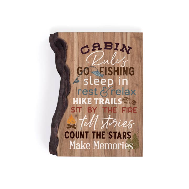 P. Graham Dunn - Wholesale Sign - Cabin Rules Go Fishing Sleep In Rest And Relax Barky Sign