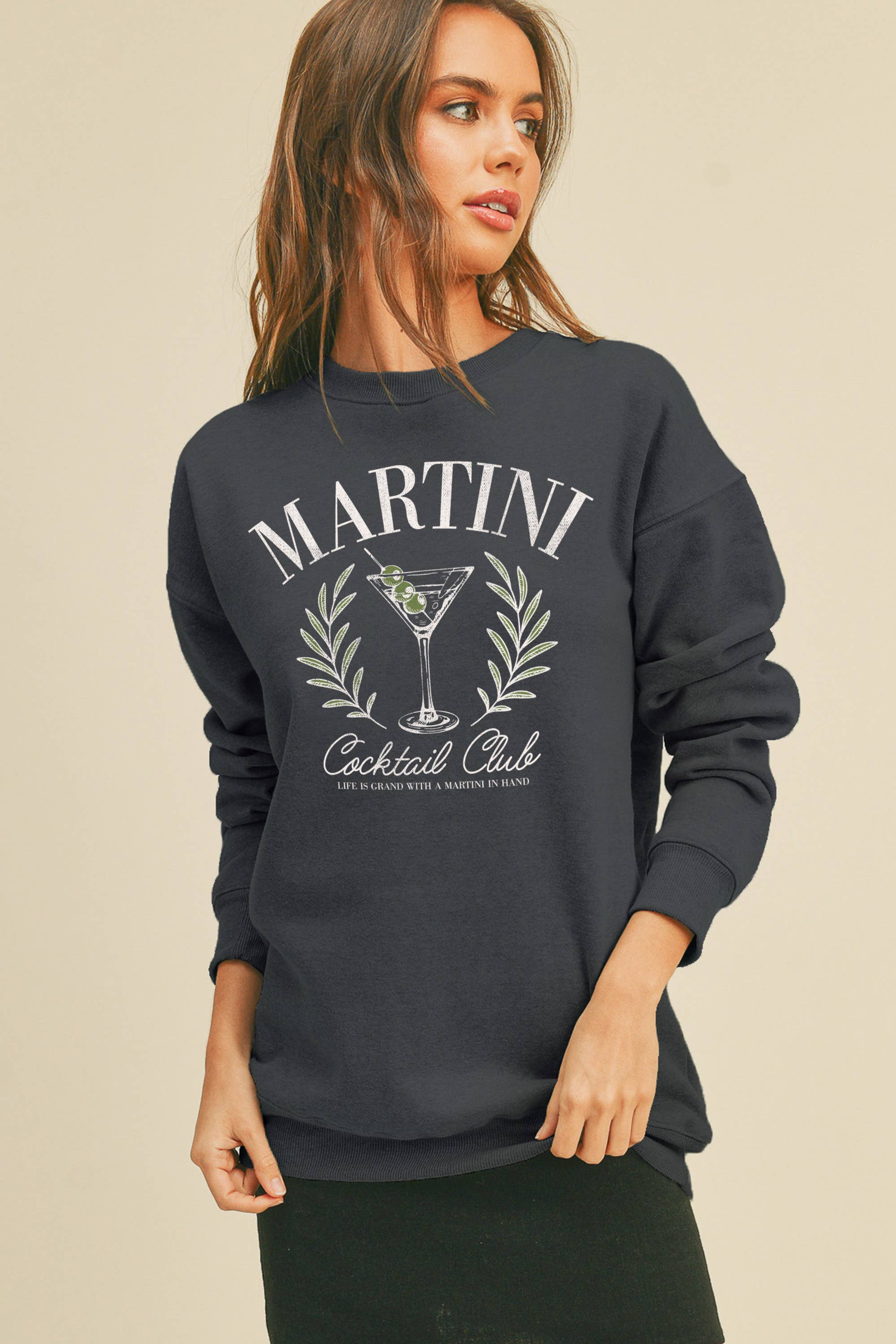 Honestee - Wholesale Sweatshirt - Women's - Martini Cocktail Club Long Sleeve Sweatshirt8