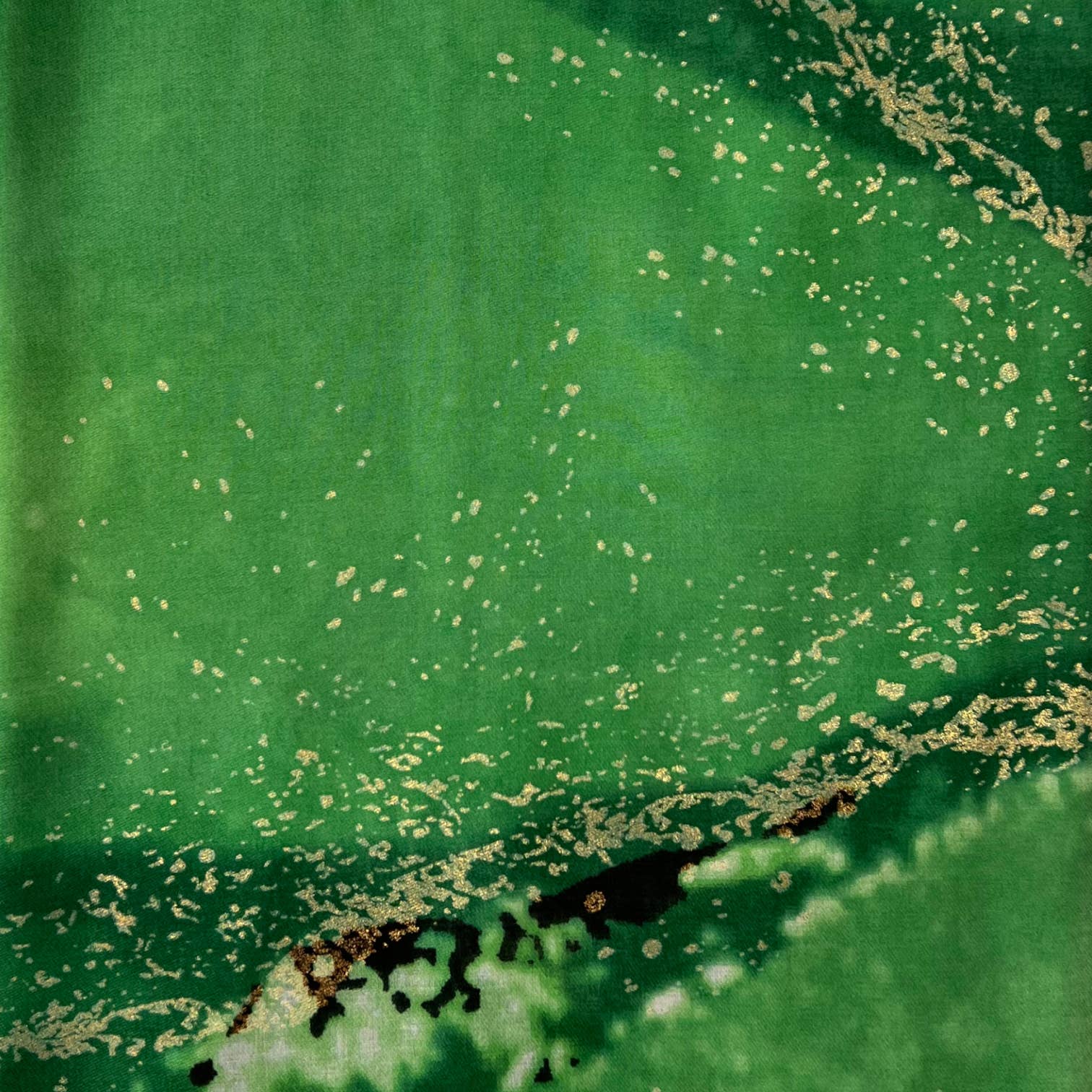 London Scarves – wholesale Halsduk - Dam – Ocean weave tryckt halsduk med guld och silver lappar5