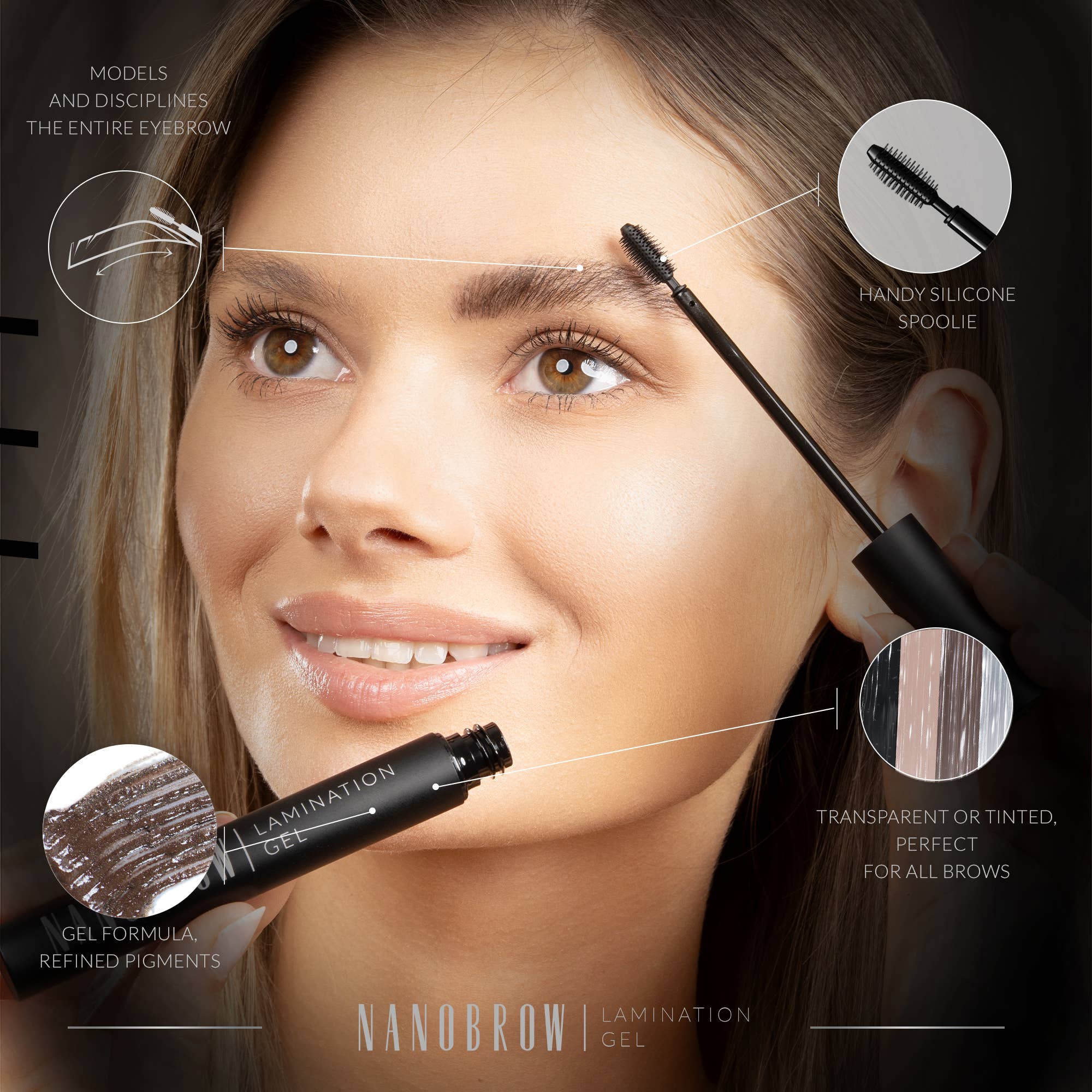 Everett Cosmetics – Großhandel Augenbrauenstift/Füller – Nanobrow Lamination Gel Braun – Augenbrauenstyling-Gel4