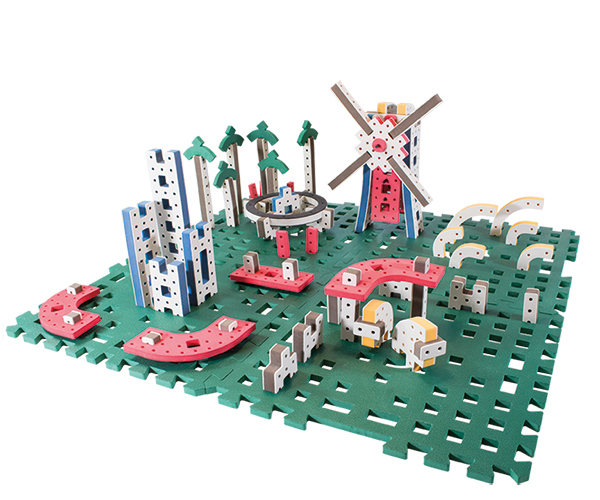 BAKOBA - Vendita all'ingrosso Set di costruzioni - Bambini - Base di costruzione, piastre di gommapiuma per area gioco, 4 pezzi3