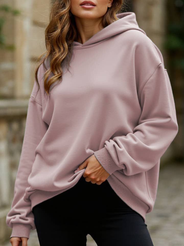 Lovenne - Wholesale Hoodie - Women's - Oversized loose fleece hooded sweatshirt0