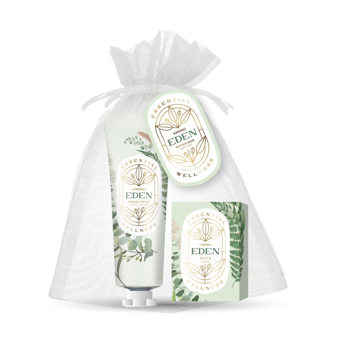 IngrossoBeauty by INCI Srl - Vente Set de bain et corps - Mini Set Cadeau Eden En Organza Blanche0