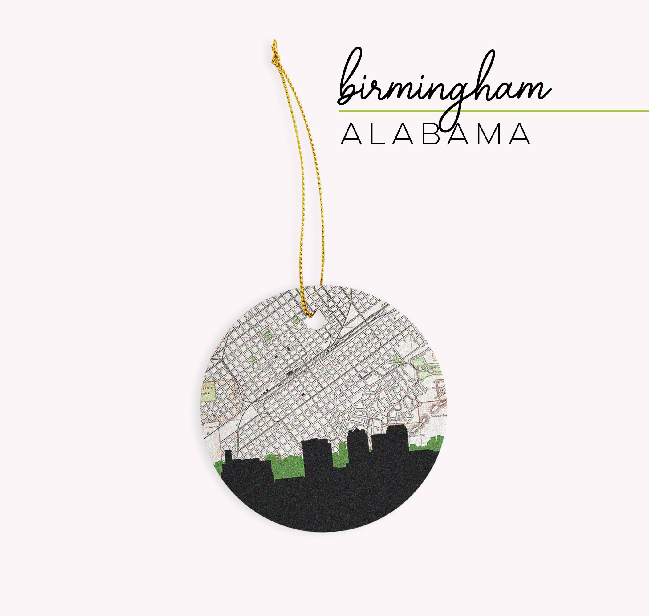 Paperfinch Design - Wholesale Ornament - Alabama city skyline ornament | choose your city1
