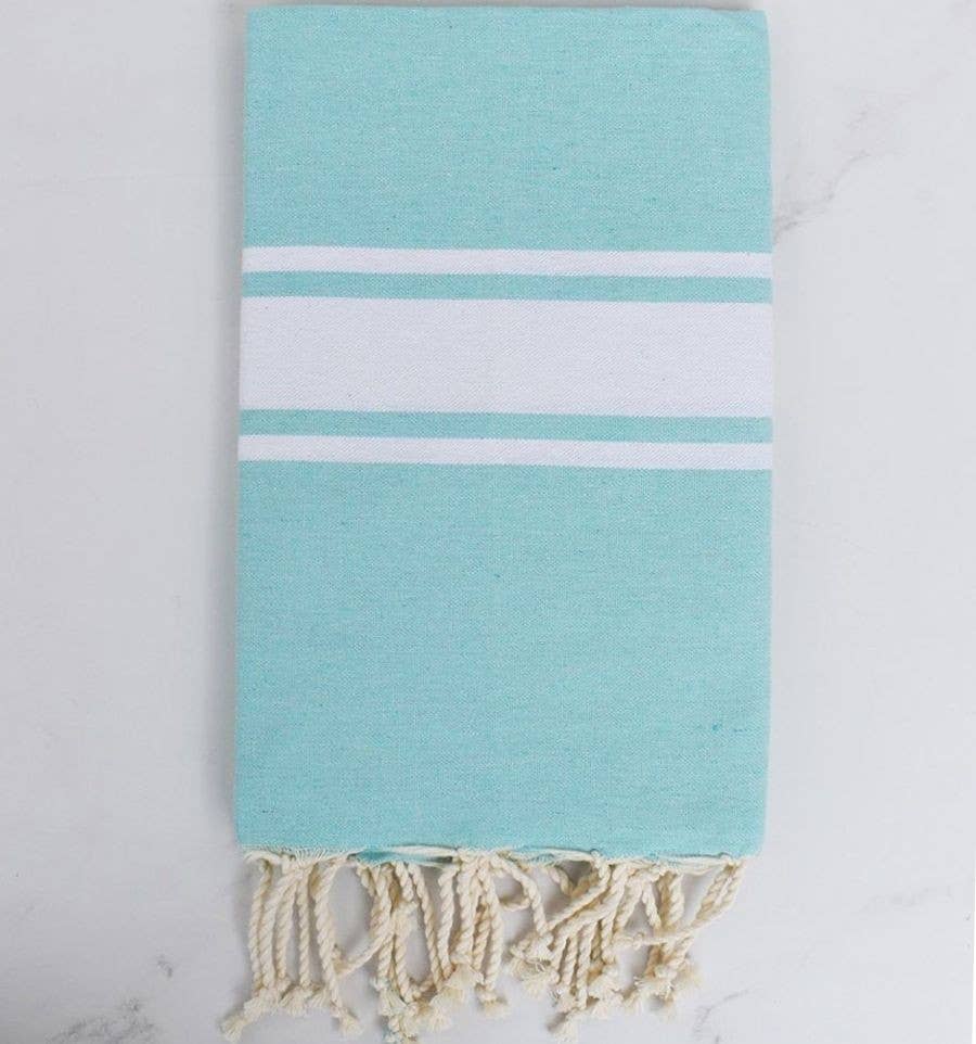 Fouta Tunisia - Vente Serviette de plage - Fouta XL Classique avec Bandes Blanches9