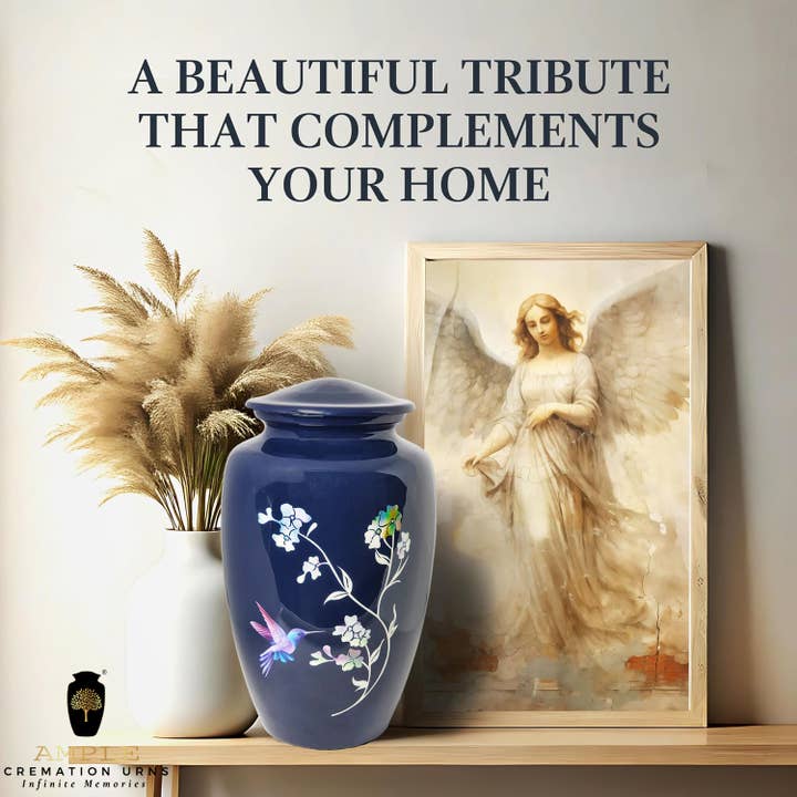 Ample Cremation Urns - Wholesale Urn - Blue Hummingbird Cremation Urn – Adult Ashes Memorial7