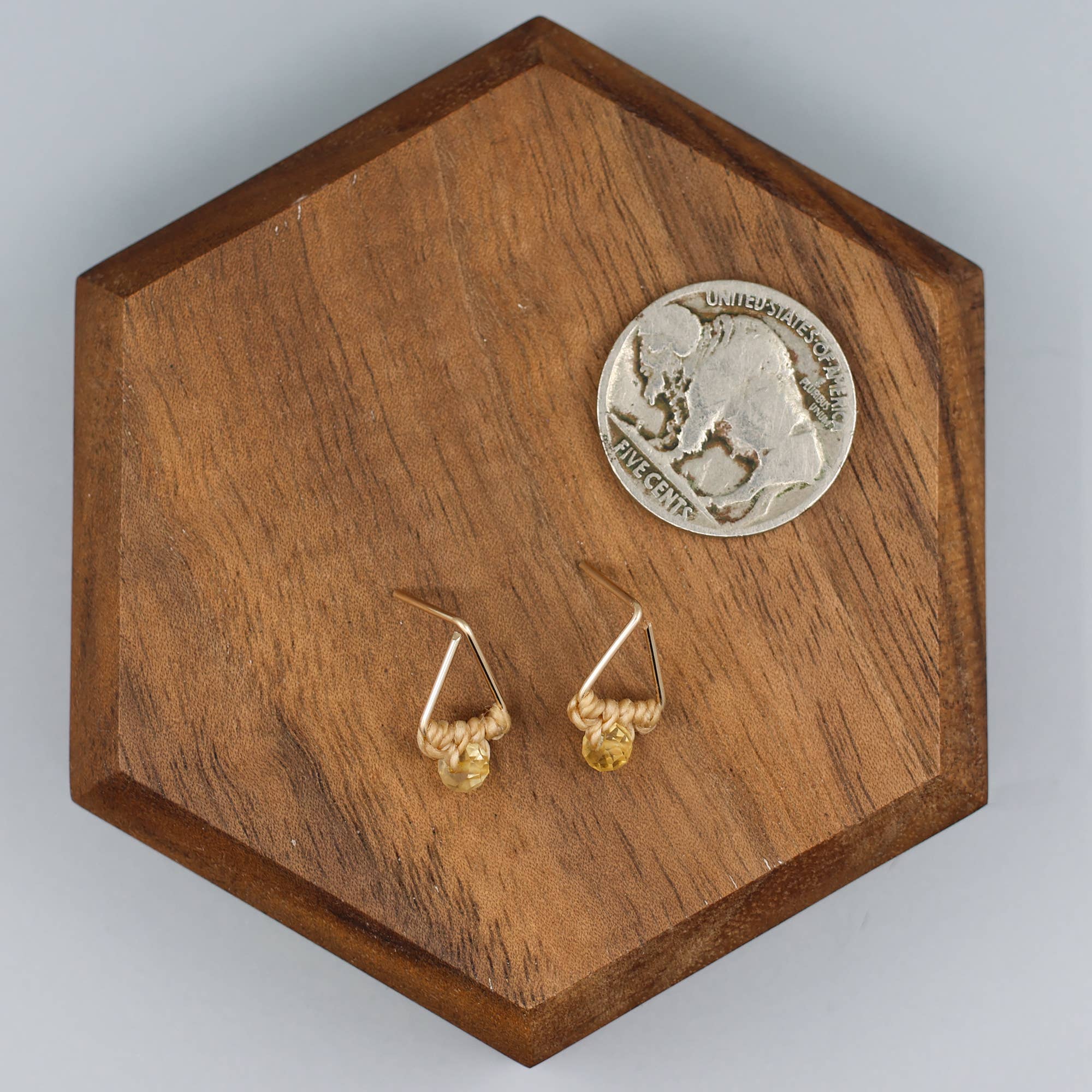 The Stitch Alliance - Wholesale Stud/Post Earrings - Citrine Stud Earrings | Gold Fill Triangle Stud | Handmade3