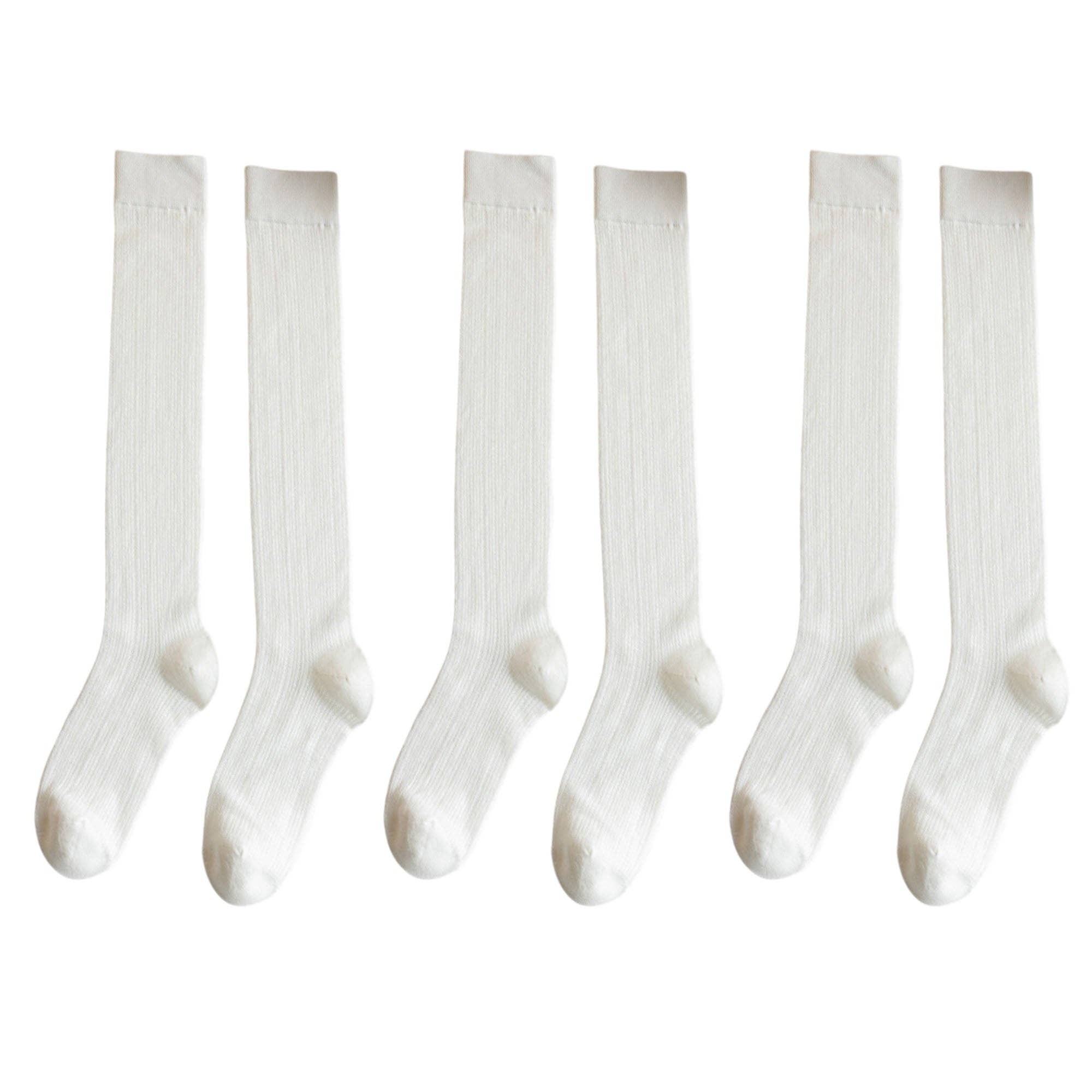 AK Brand - Wholesale Socks - Women's - 3-Pack Knee-High Ribbed Socks with Soft Stretch Knit Fabric3