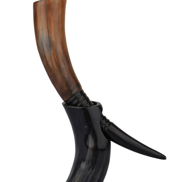 Handicrafts Home - Wholesale Drinking Glass/Cup - Auger Real Viking Drinking Horn with Stand Cups Vessels, 14"