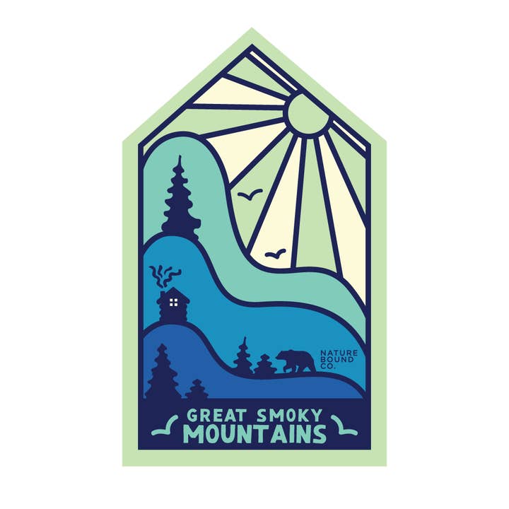 Great Smoky Mountains Sticker| Blue for wholesale by Nature Bound Co
