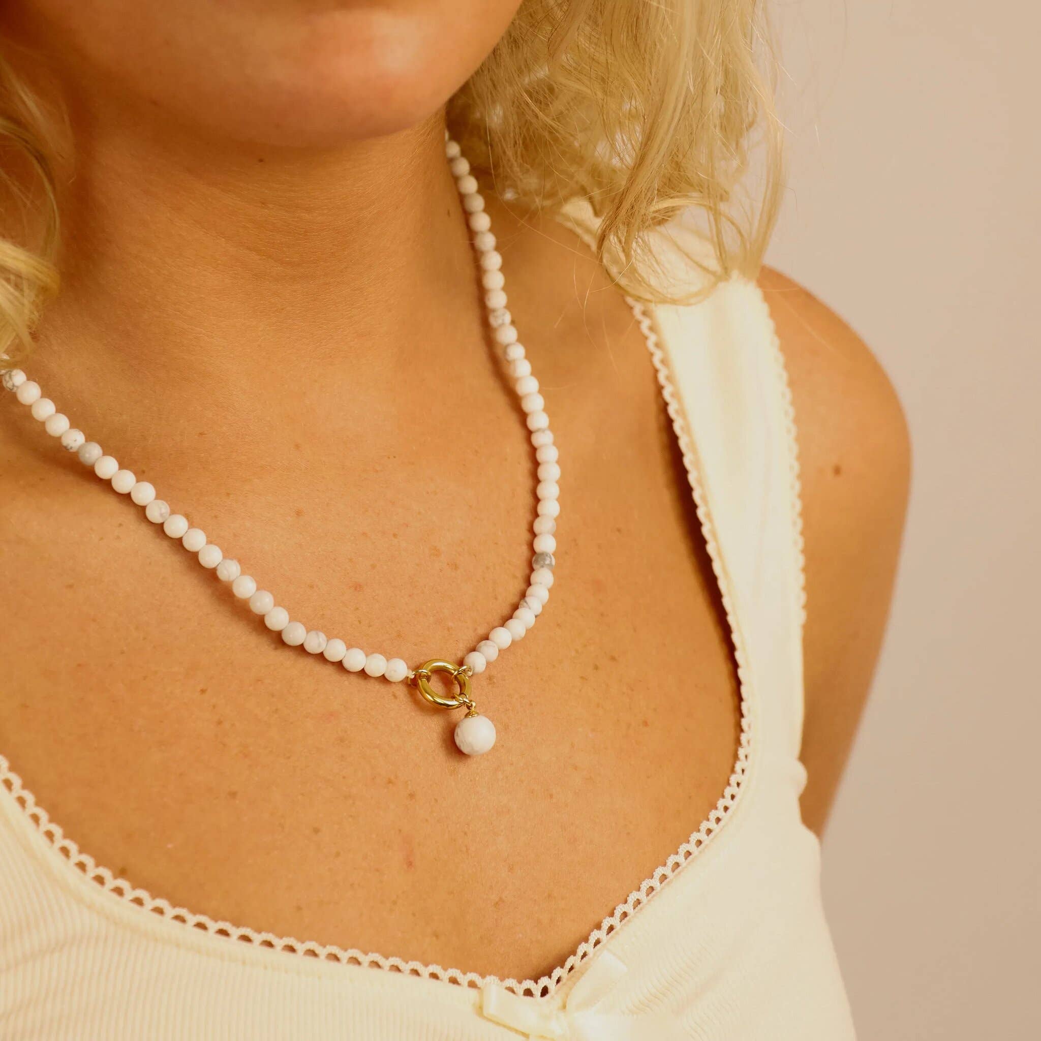 WJW - Wholesale Pendant/Charm Necklace - Semi Precious Natural Stone Charm Keeper Necklace13