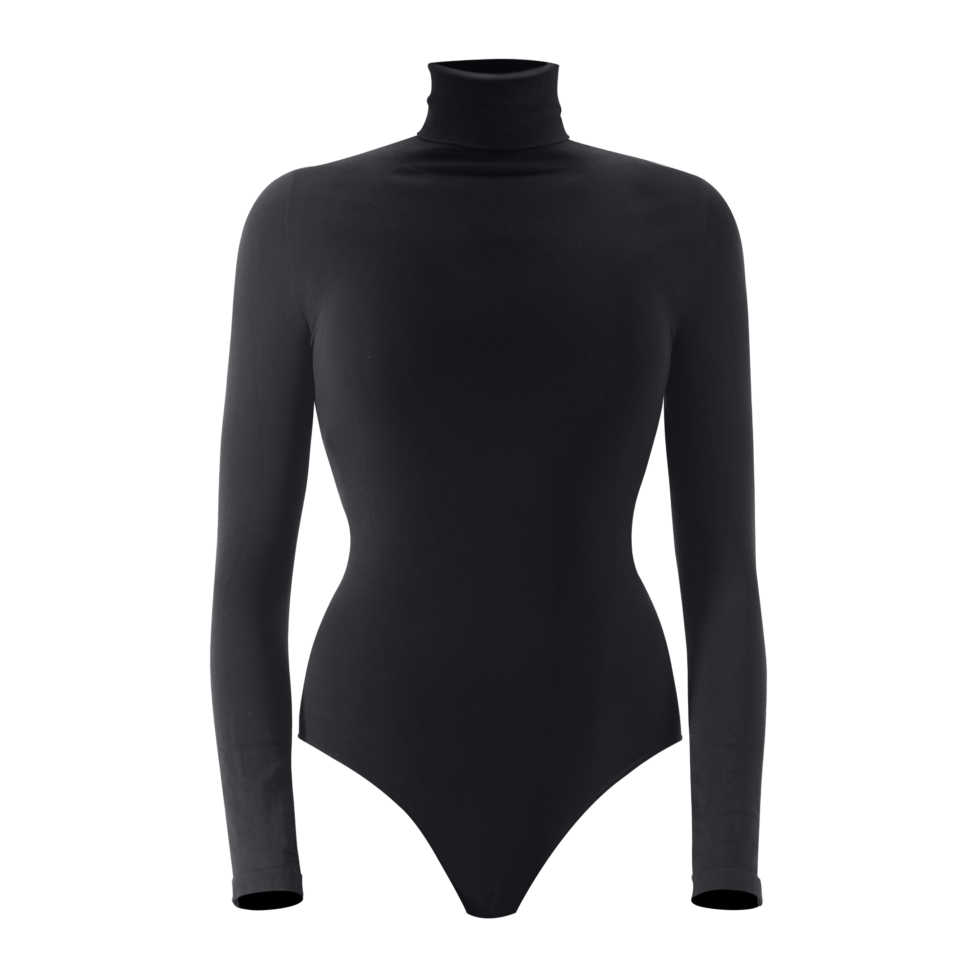 Black Thermo Slimming Long Sleeve Turtleneck Bodysuit for wholesale on Faire4