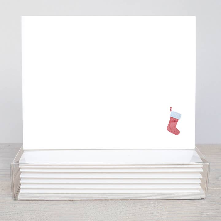 Christmas Stocking Box Set - Watercolor Note Cards for wholesale by Mac and Mo Studio - Luxury Stationery and Greeting Cards