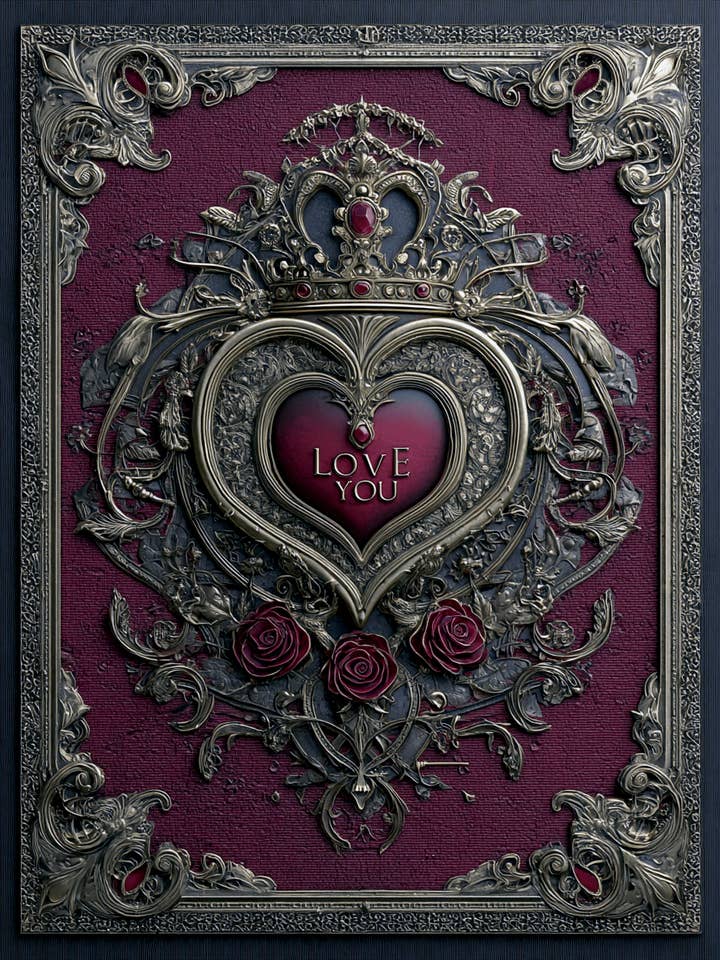 Vintage Victorian V-Day Card - Love Valentine's Day 8"x10" Artwork for 11"x14" Frame for wholesale by Mowbi