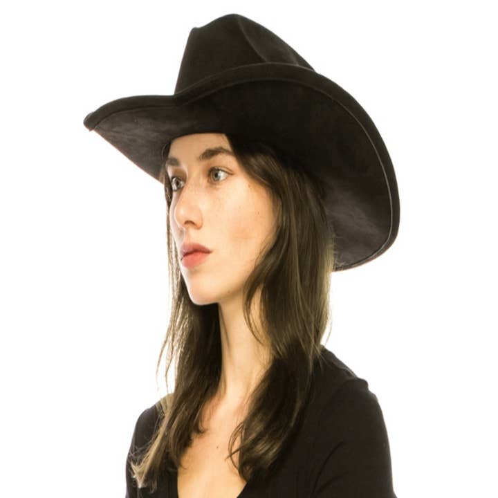 One and Only Accessories - Wholesale Cowboy Hat - Women's - VEGAN SUEDE CATTLEMAN COWBOY HAT