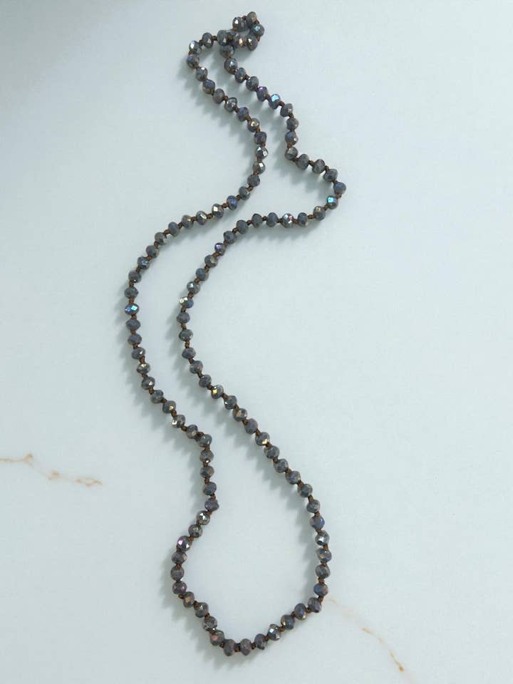 36” Hand Knotted Throw on Crystal Necklace for wholesale by Ava Capri