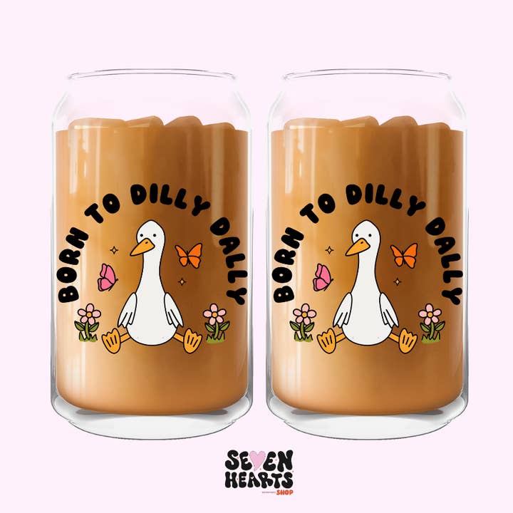Seven hearts shop - Wholesale Drinking Glass/Cup - Born to dilly dally Glass Cup 0
