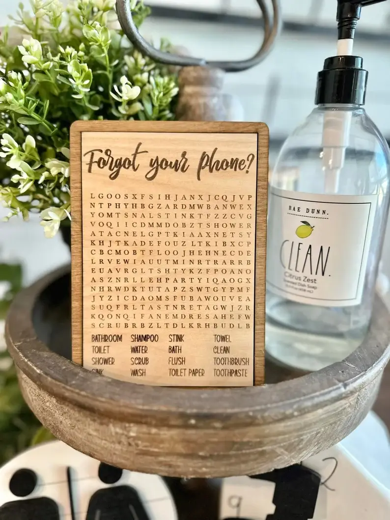 Walnut + Birch - Wholesale Bathroom Sign - Bathroom Tiered Tray Bundle - Farmhouse Decor1