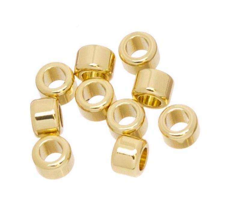 Jewel Pledge - Wholesale Craft Supplies - Gold Rondelle Tire Wheel Spacer for Jewelry Making SPG0711