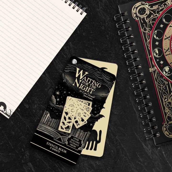 Conquest Journals - Wholesale Stencil/Craft Die - Waiting for the Night Stencil Book (5-Page)3