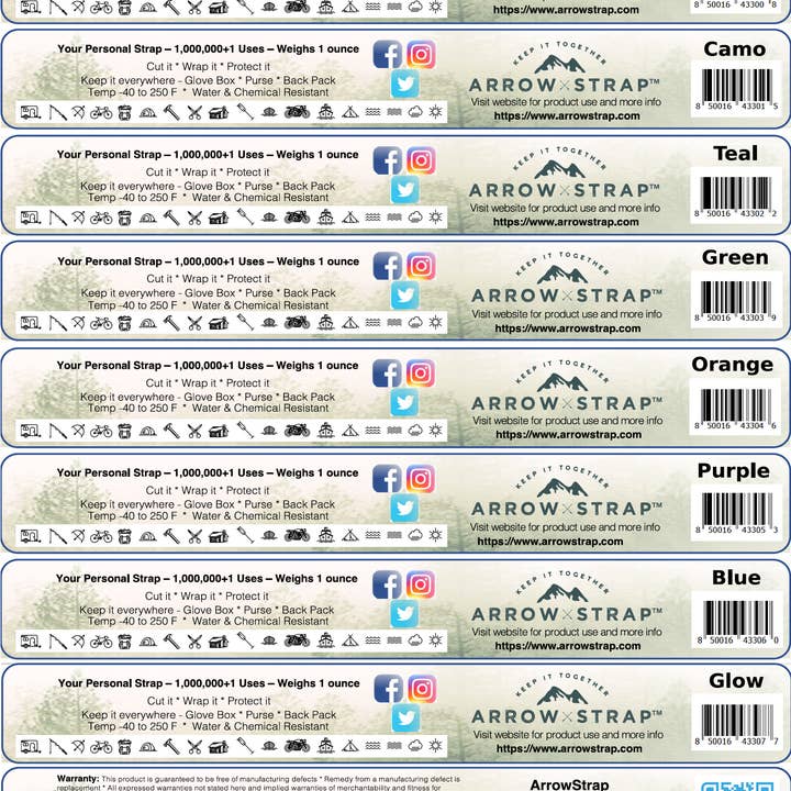 ArrowStrap - Wholesale Retailer Display - Home & Living - .A - Box of 32 straps w/ Barcode Labels3