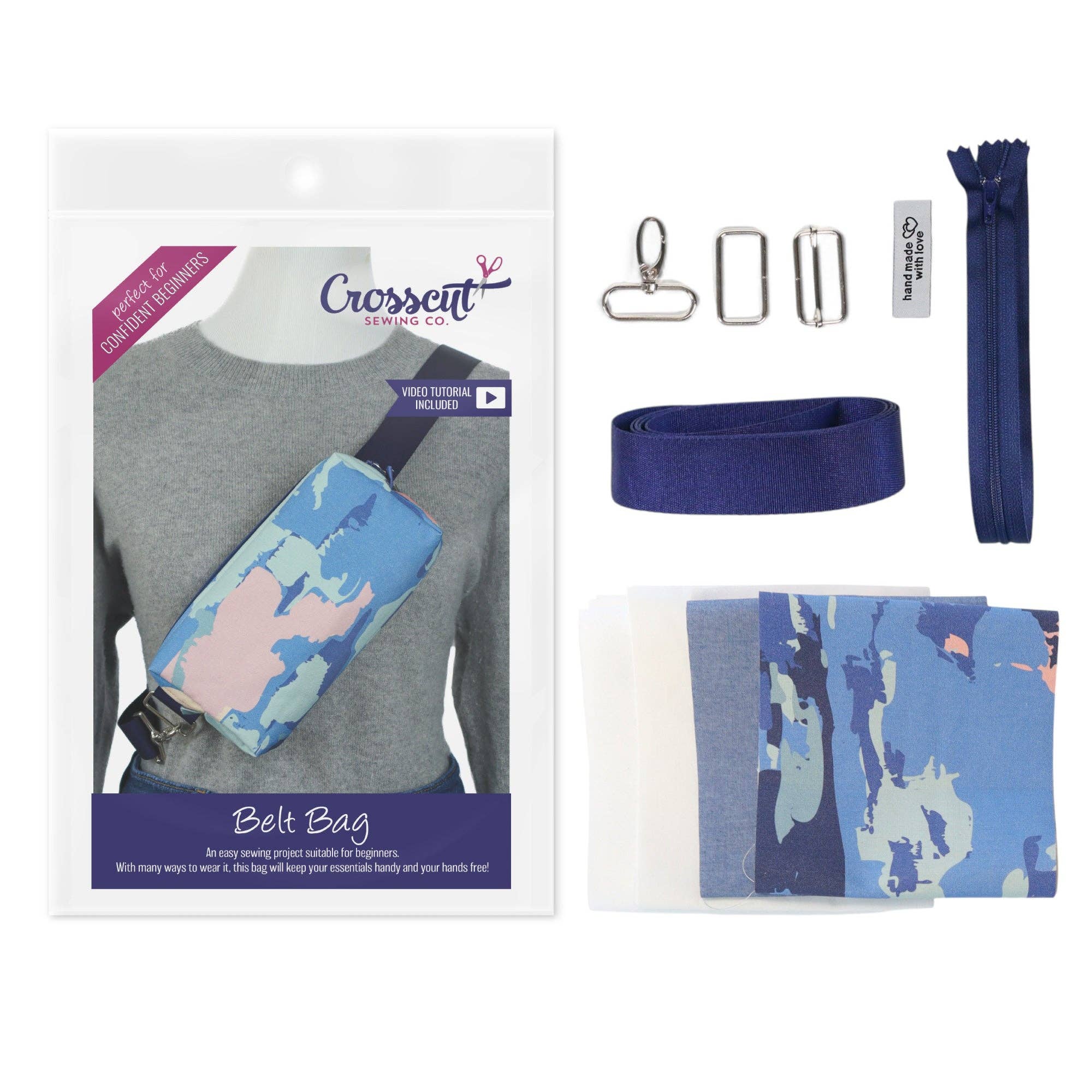 Crosscut Sewing Co. - Wholesale Belt Bag - Women's - Belt Bag Sewing Kit - Supplies, Printed Pattern and Video Tutorial91