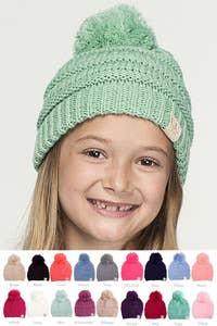Hana - Wholesale Beanie - Kids - C.C Kids Solid Knit Pom Beanie21