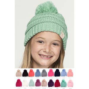 Hana - Wholesale Beanie - Kids - C.C Kids Solid Knit Pom Beanie21