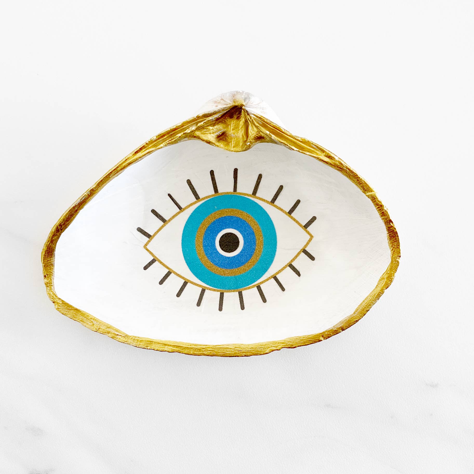 Adori Designs - Wholesale Jewelry Dish - Evil Eye Protection Eye Trinket Clam Shell Ring Dish3
