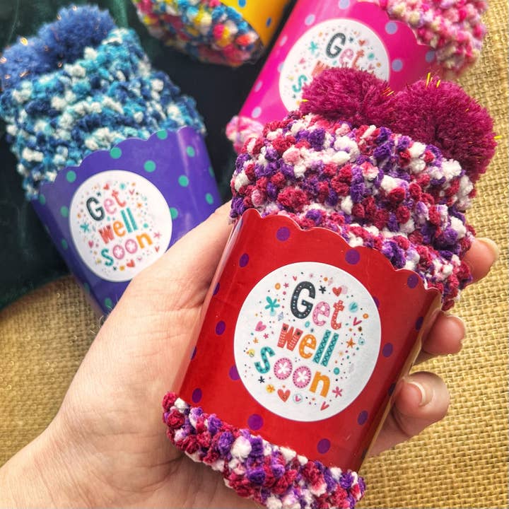 "Get Well Soon" Cozy Cupcake Socks | 9 Colors for wholesale by Daisy Dunes