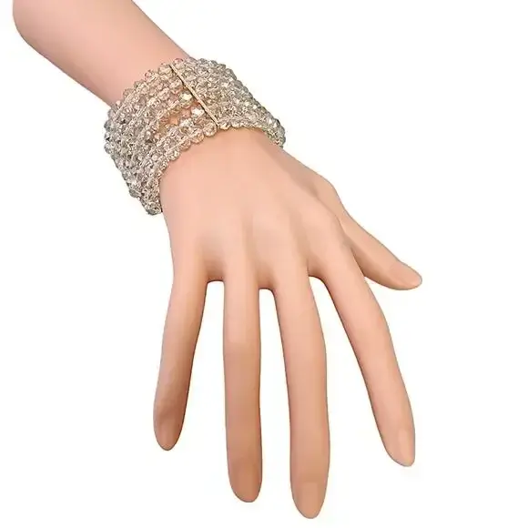 Bijoux Envie Statement Jewelry - Wholesale Cuff Bracelet - Chunky Crystal & Pearl Bracelet | Handmade Statement Jewelry3