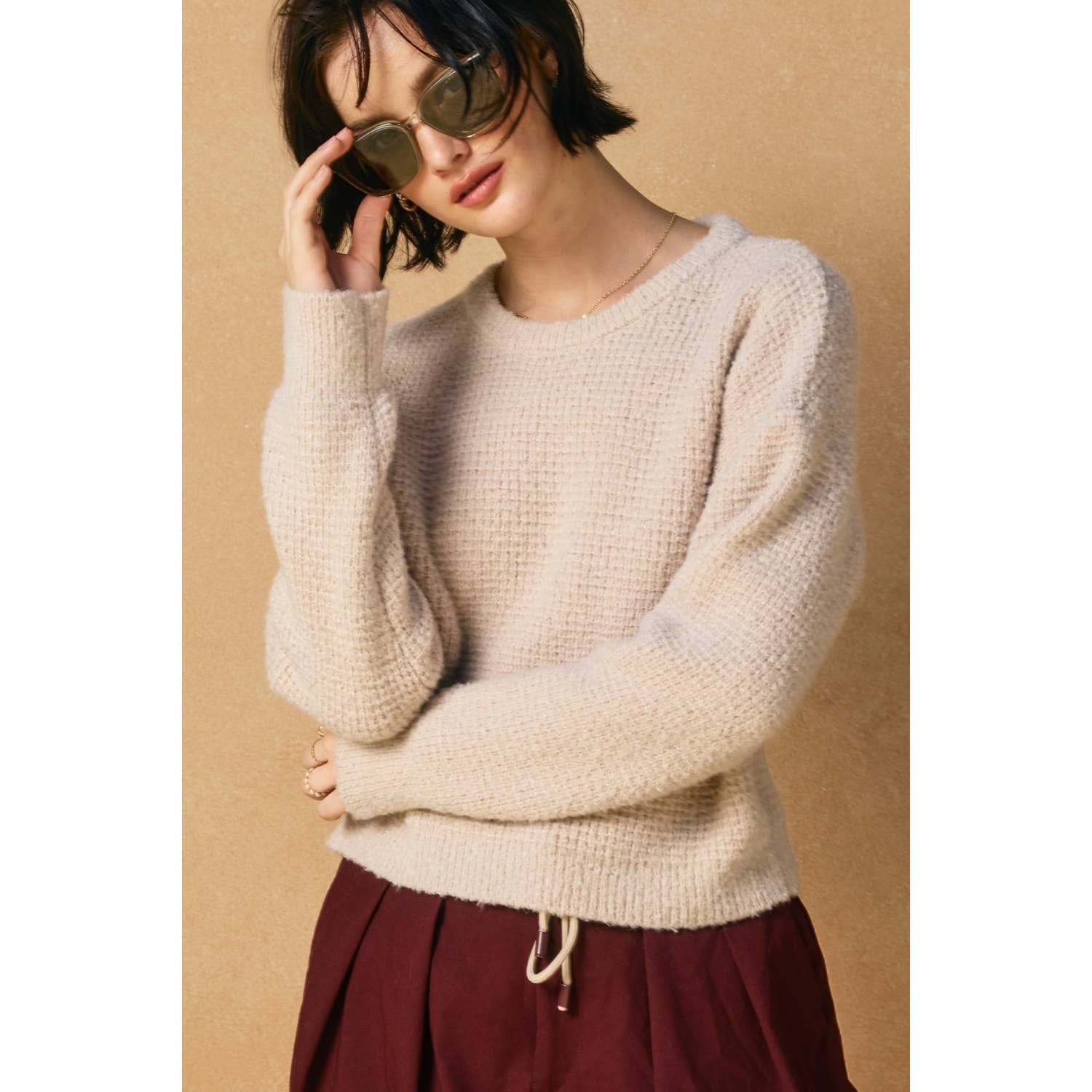 Dress Forum - Venta al por mayor Jersey de punto - Mujer - Jersey de cuello redondo Peach Fuzz4