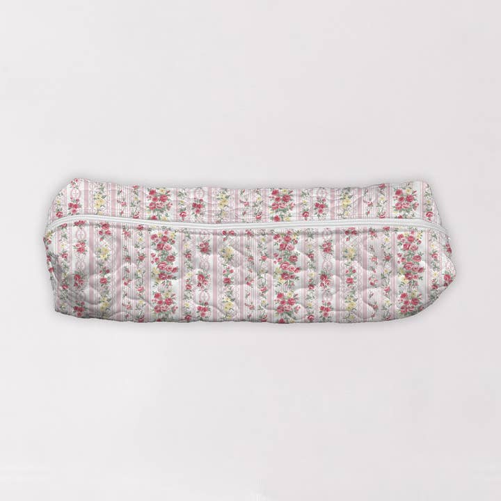 Wilshire Stripe Pink Quilted Hot Tools Bag for wholesale by Ida Mae Home