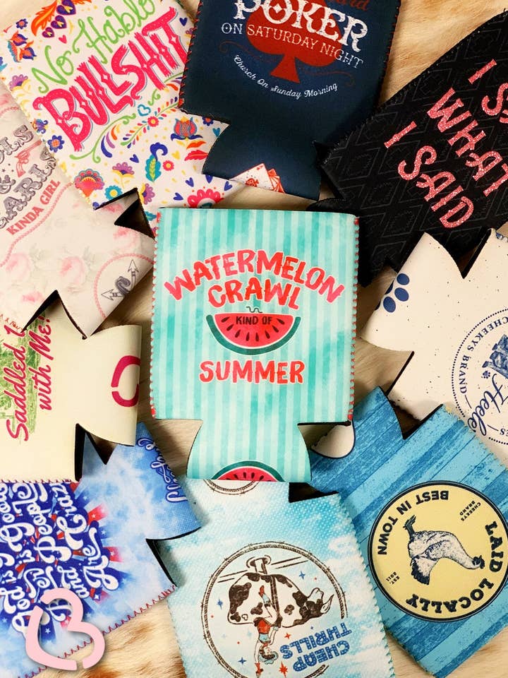 Watermelon crawl Can Cooler for wholesale by Cheekys Brand