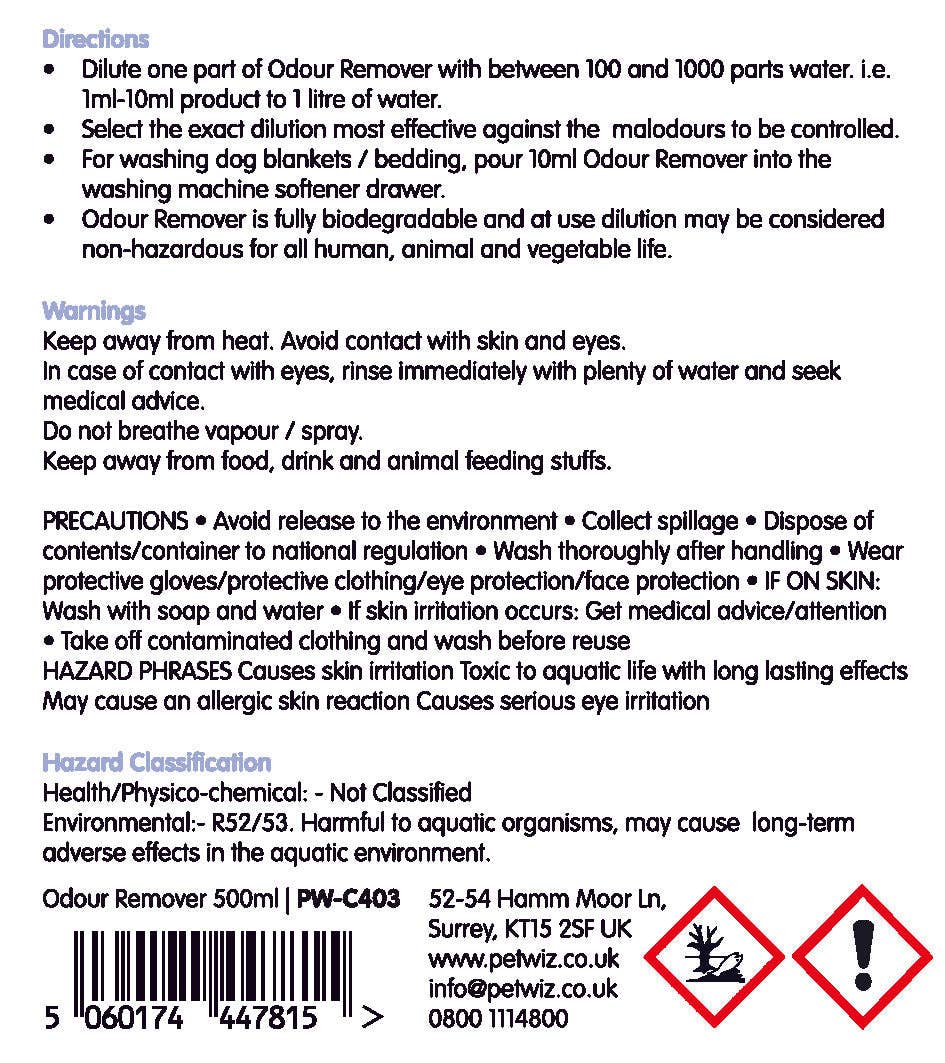 Pet Wiz – wholesale Pet deodorising spray – Odour Remover - 500ml2