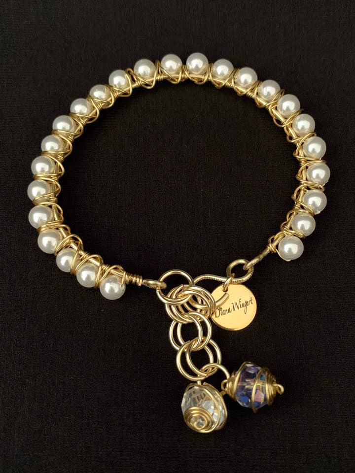 Tsjechische parelkralen armband in verguld! voor wholesale door Diana Wingert Jewelry