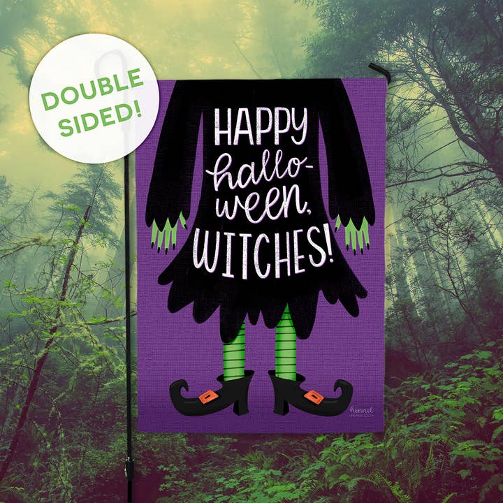 Garden Flag - Happy Halloween Witches for wholesale by Hennel Paper Co.