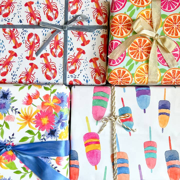 Gert & Co - Wholesale Wrapping Paper Roll - Bright Oranges Gift Wrap | Bright Citrus Wrapping Paper
