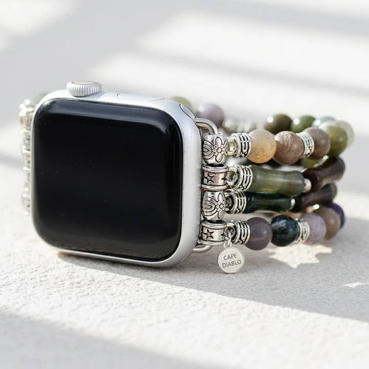 Vintage Agate Stretch Apple Watch Strap for wholesale by Cape Diablo