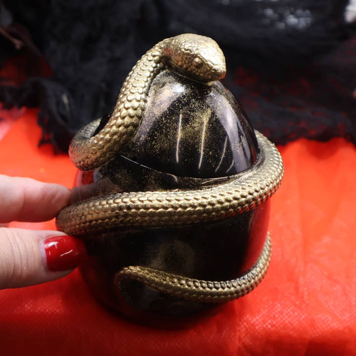 KIZIMA - Wholesale Decorative Box - Black Egg Jewelry Box Wrapped with Golden Snake | Halloween | KIZIMA6
