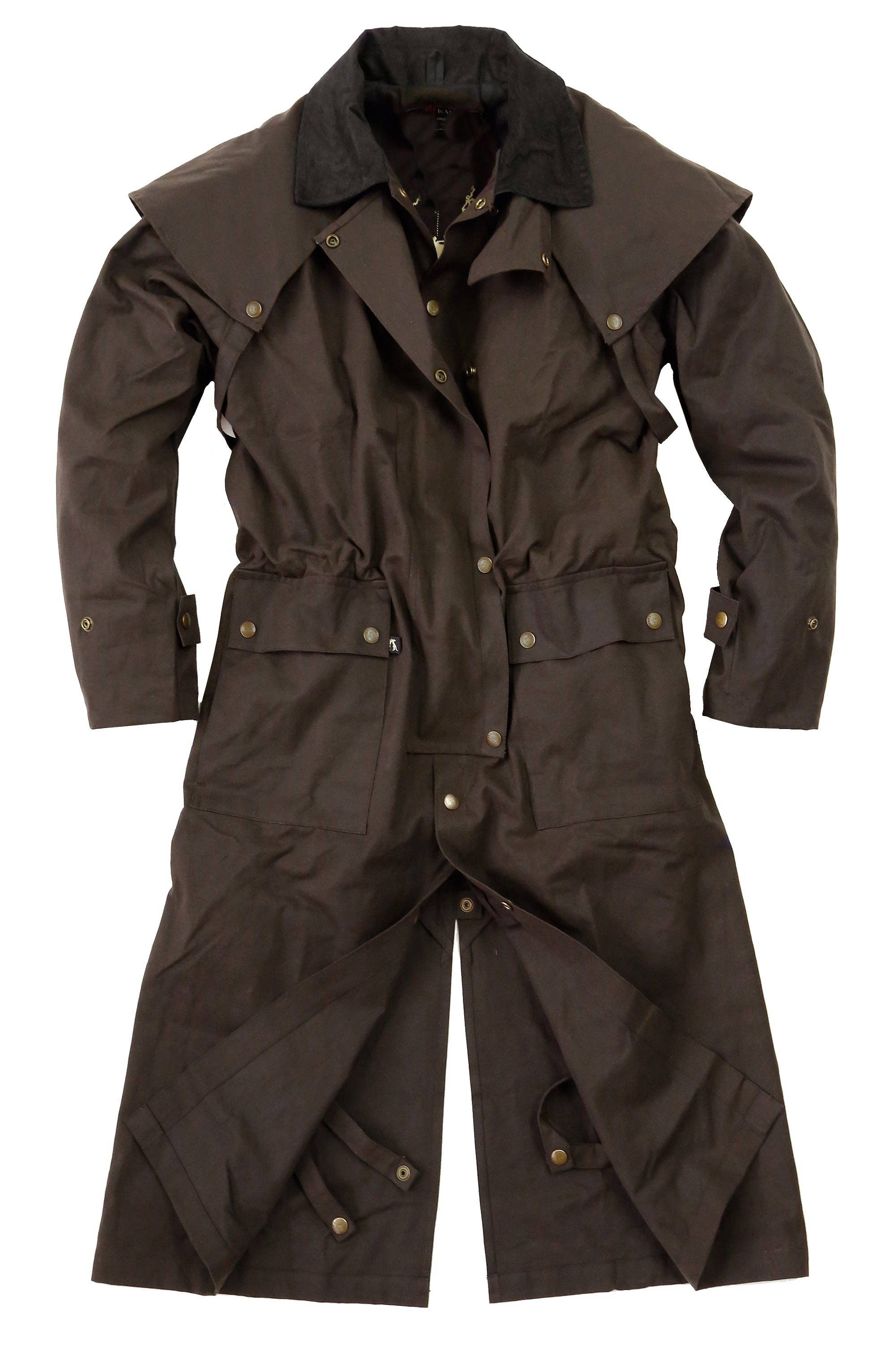 REMOVED BRAND - Wholesale Raincoat - Unisex - Oilware coat with removable winter lining in black & brown4
