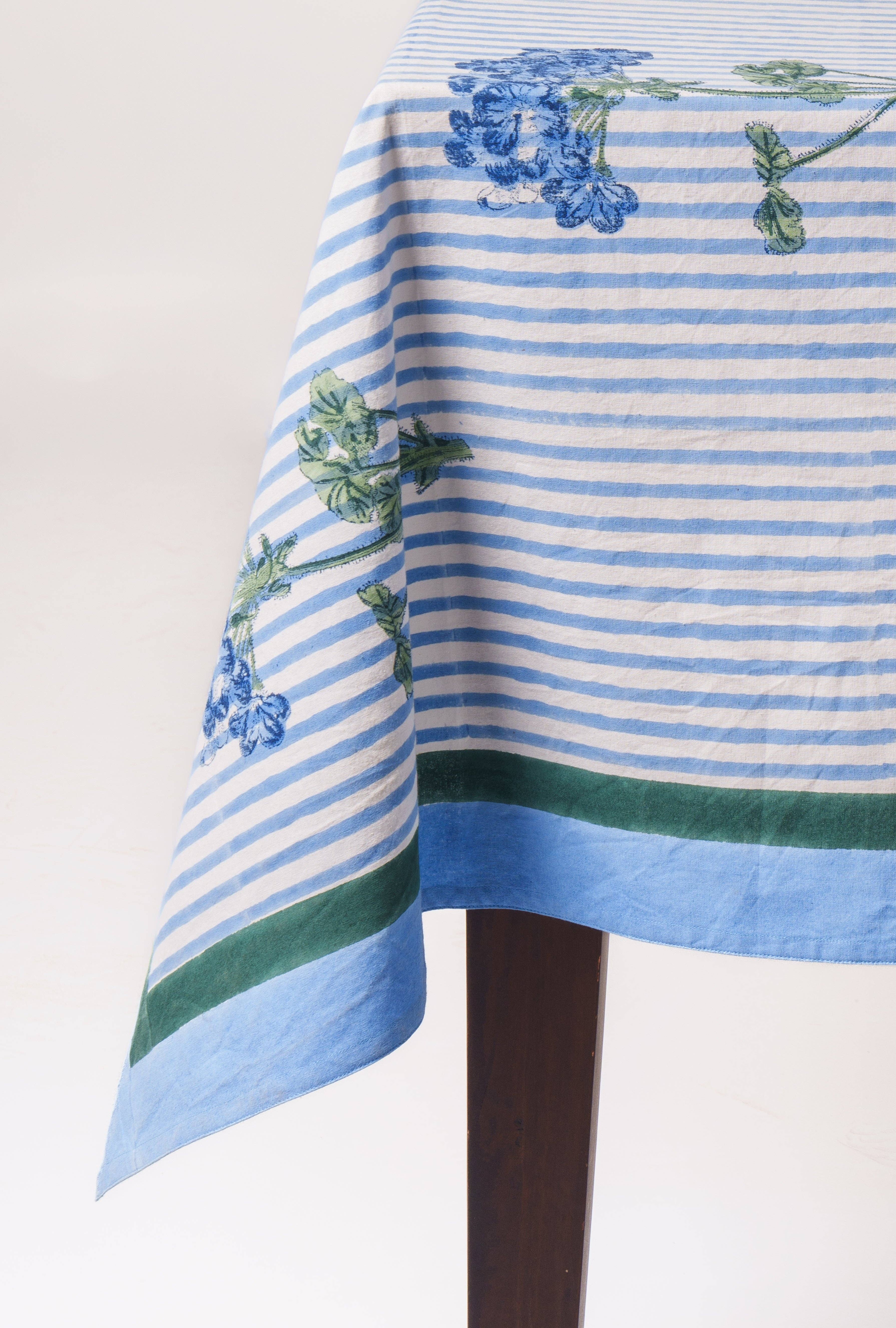 Inner Child - Venta al por mayor Manteles - Mantel azul con estampado de bloques de hortensias1