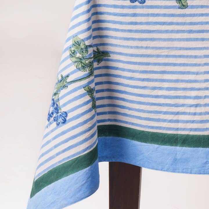 Inner Child - Venta al por mayor Manteles - Mantel azul con estampado de bloques de hortensias1