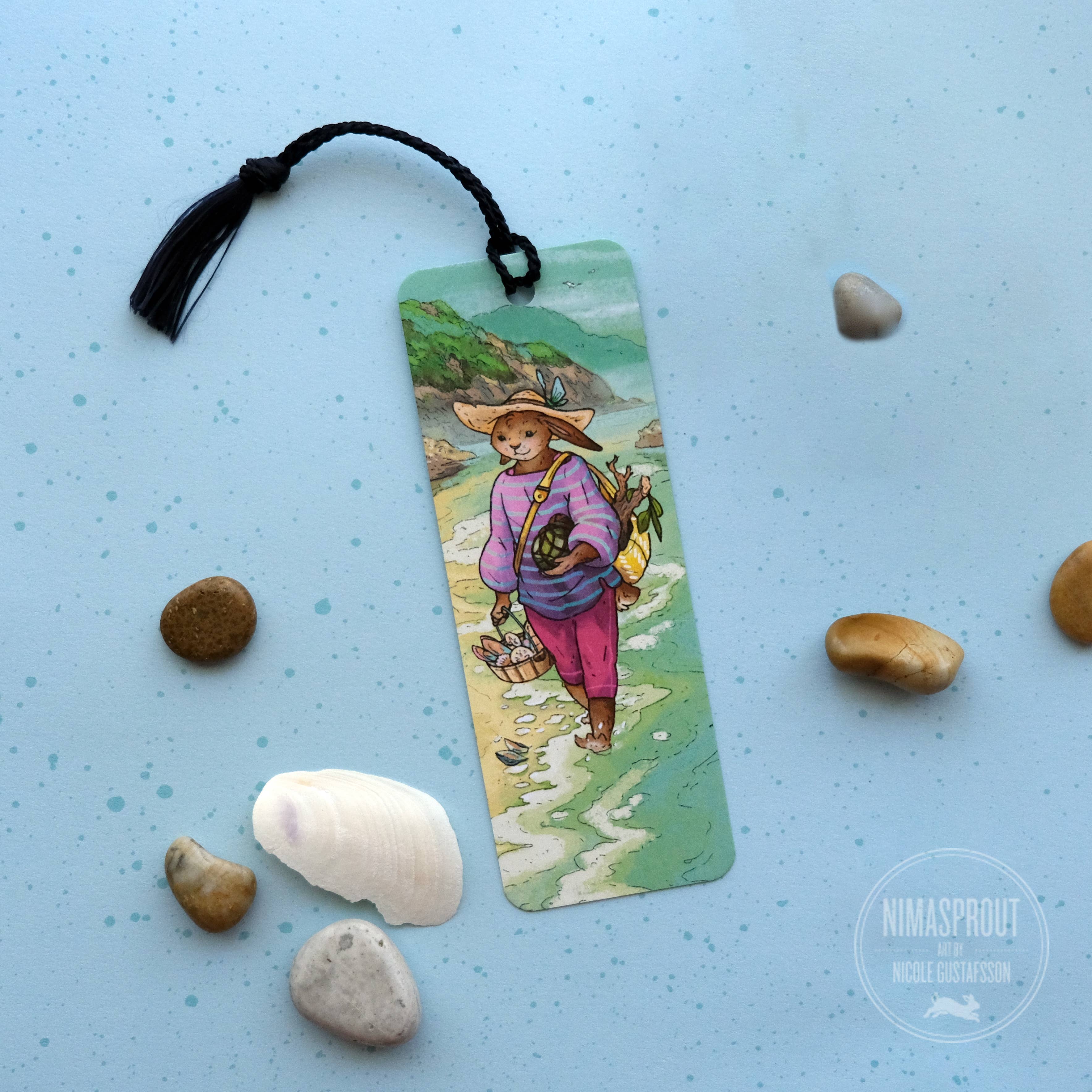 Nimasprout - Vente Marque-page - Lapin de Plage - Marque-page avec Gland1