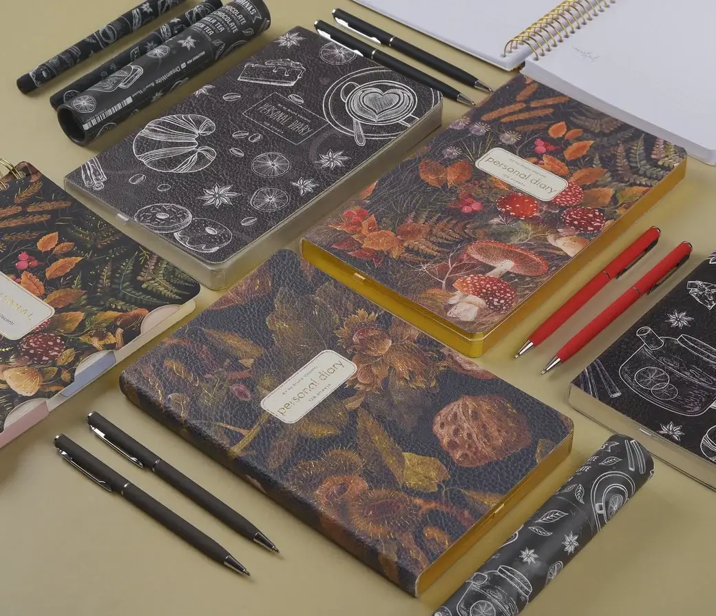 BV by Bruno Visconti - Wholesale Planner - A5 Vegan Leather Daily Planner - Forest Mushrooms2